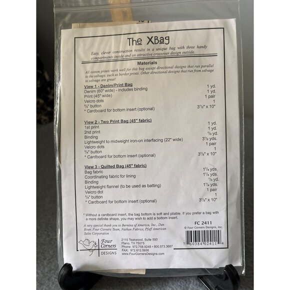 The XBag Pattern by Four Corners Designs for Stylish & Functional Bags - Picture 3 of 4